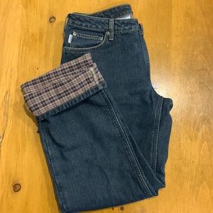 Carhartt flannel lined jeans.